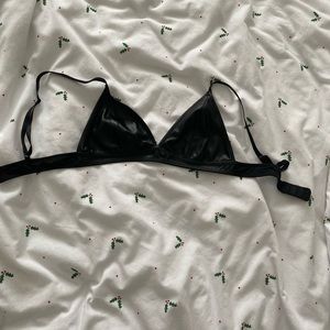 Faux Leather Bra